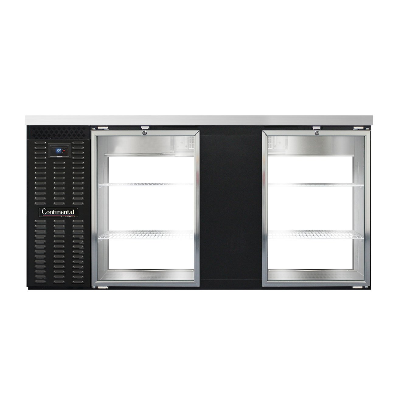 Continental Refrigerator BB69SNGDPT Pass-Thru Back Bar Cooler w/ 18 Cu Ft, 4 Glass Doors
