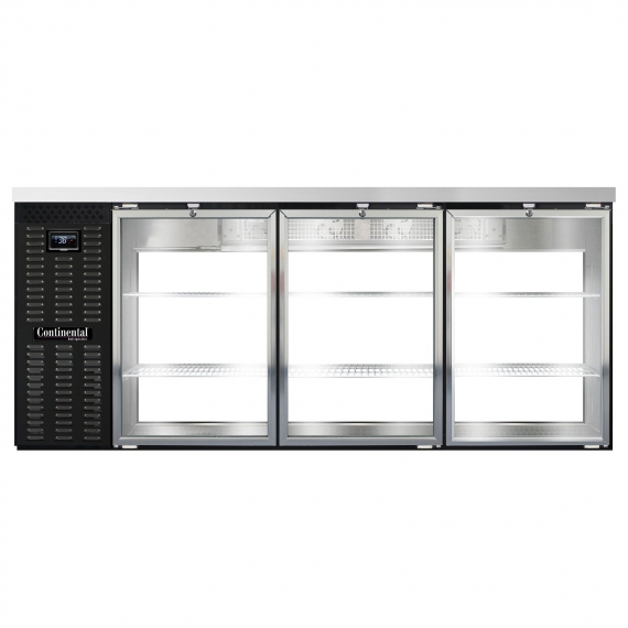 Continental Refrigerator BB79NGDPT Pass-Thru Back Bar Cooler w/ 28 Cu Ft, 6 Glass Doors, 79