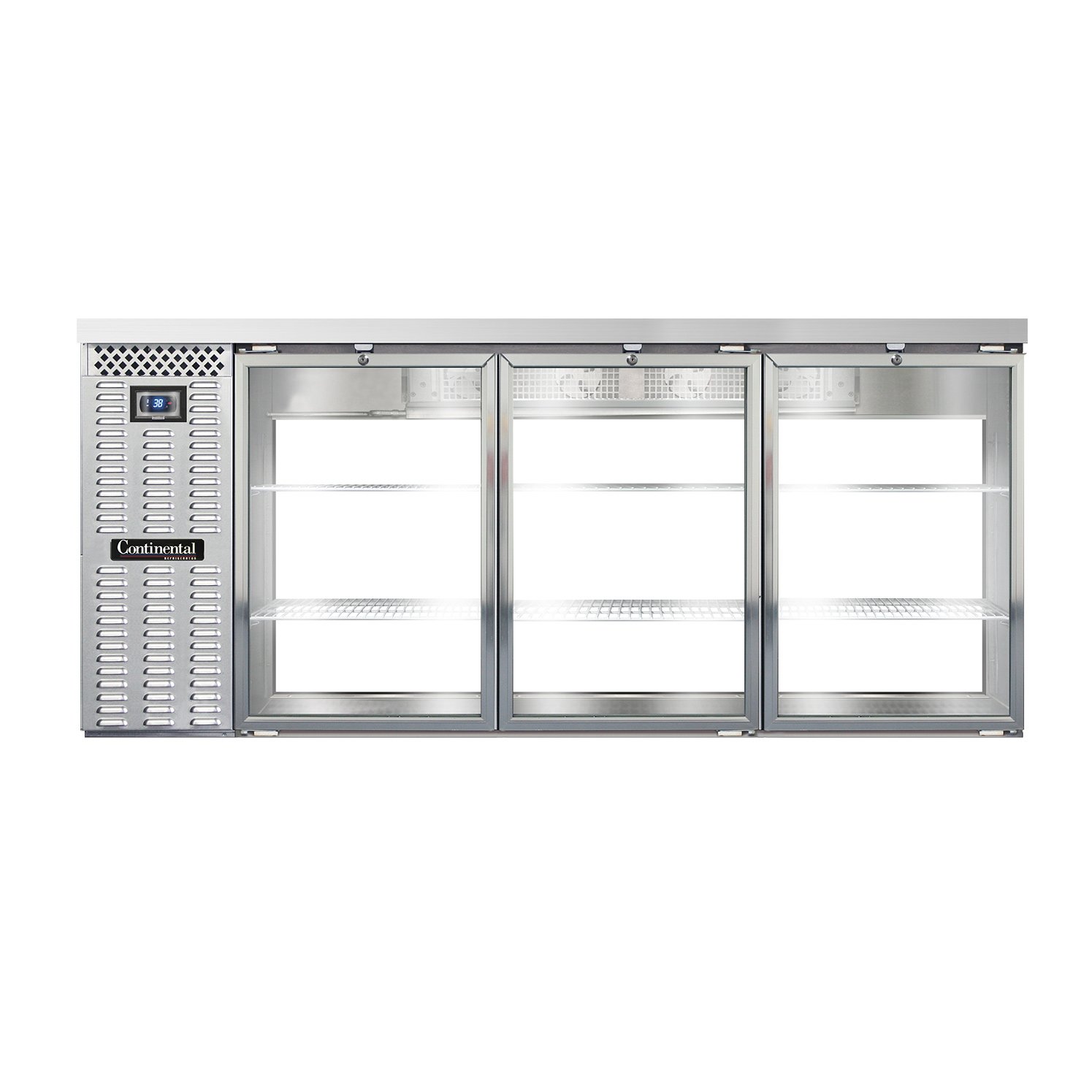 Continental Refrigerator BB79SNSSGDPT Pass-Thru Back Bar Cooler w/ 22 Cu Ft, 6 Glass Doors
