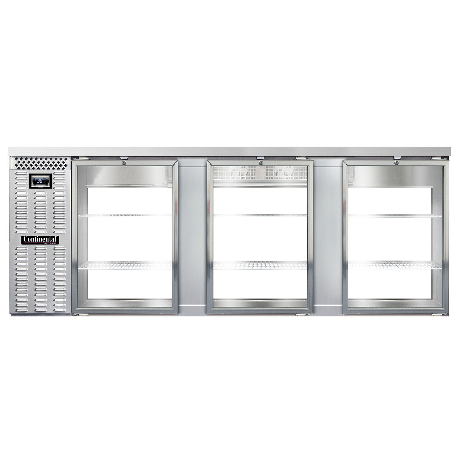 Continental Refrigerator BB90NSSGDPT Pass-Thru Back Bar Cooler w/ 35 Cu Ft, 6 Glass Doors, 90