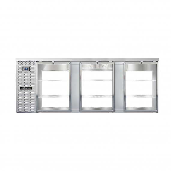 Continental Refrigerator BB90SNSSGDPT Pass-Thru Back Bar Cooler w/ 25 Cu Ft, 6 Glass Doors