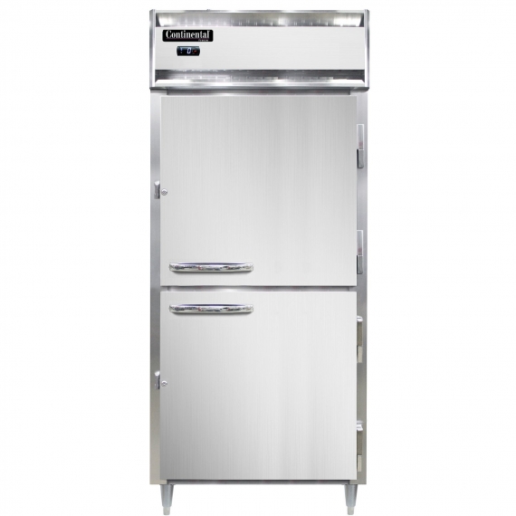 Continental Refrigerator D1FXNSAPTHD 1-Section Pass-Thru Freezer w/ 4 Solid Half-Doors