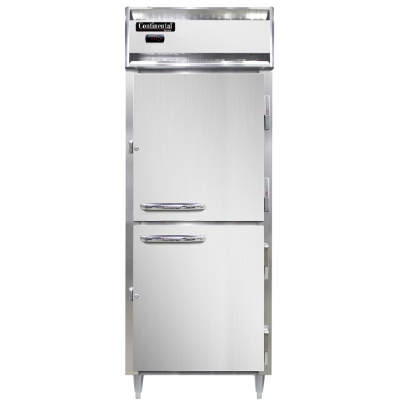 Continental Refrigerator DL1WE-SS-PT-HD Pass-Thru Heated Cabinet with Half Solid Door