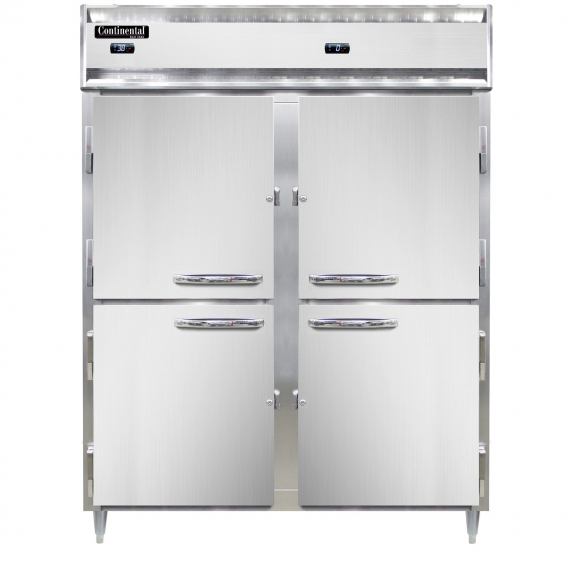 Continental Refrigerator D2RFENSSHD Reach-In Refrigerator Freezer w/ 2-Section, 4 Solid Half Doors