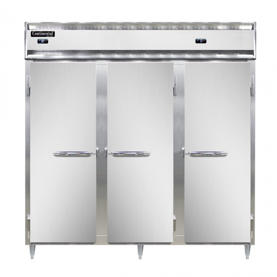 Continental Refrigerator D3RRFN Reach-In Refrigerator Freezer w/ 3-Section, 3 Solid Full Doors