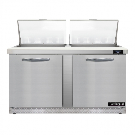 Continental Refrigerator SW60N24M-FB Mega Top Prep Table w/ Refrigerated Base, 17 Cu Ft, 2 Doors