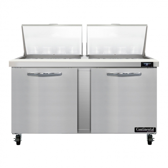 Continental Refrigerator SW60N24M Mega Top Prep Table w/ Refrigerated Base, 17 Cu Ft, 2 Doors