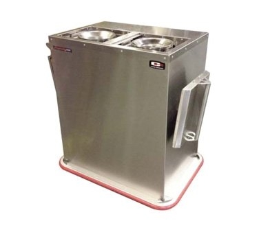 Carter-Hoffmann BH2S Mobile Enclosed 2-Stack Dish Dispenser, 120 Bases or 150 Plates, Heated