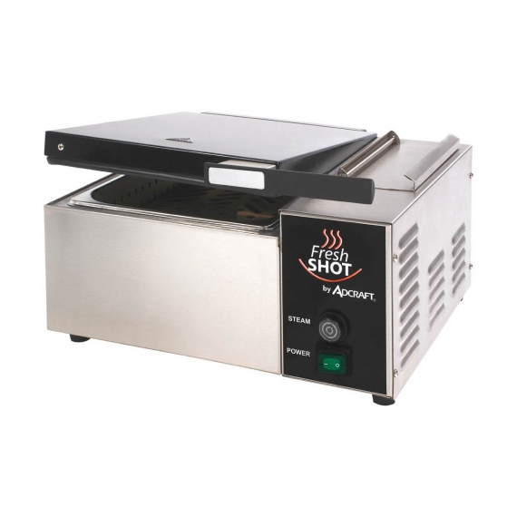 Adcraft CTS-1800W Fresh Shot Countertop Steamer w/ Half-Pan Size, 1800W, Push-Button