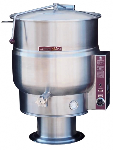 Crown EP-20 2/3 Jacket Stationary Electric Kettle w/ 20-Gal Capacity, Pedestal Base, Hinged Cover