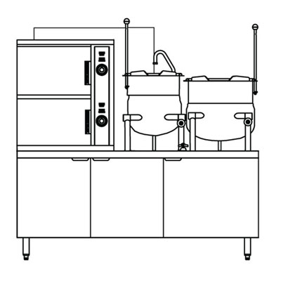 Crown GCX-10-6-10 Gas Steamer Kettle Combination