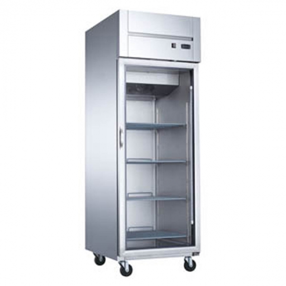 Dukers Appliance Co D28AR-GS1 One Section Reach-In Refrigerator w/ Glass Full Door, Top Mount, Stainless Steel, 18 cu. ft.