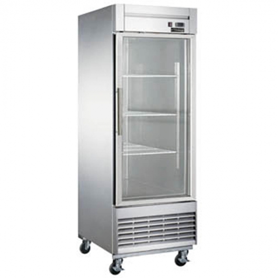 Dukers Appliance Co D28R-GS1 One Section Reach-In Refrigerator w/ Glass Full Door, Bottom Mount, Stainless Steel, 18 cu. ft.