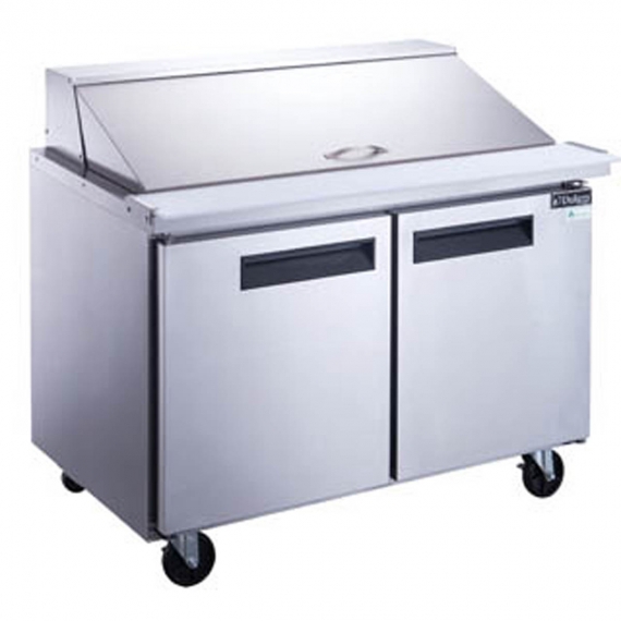 Dukers Appliance Co DSP48-18M-S2 Mega Top Refrigerated Unit w/ 2 Solid Doors, (18) 1/6 Pans