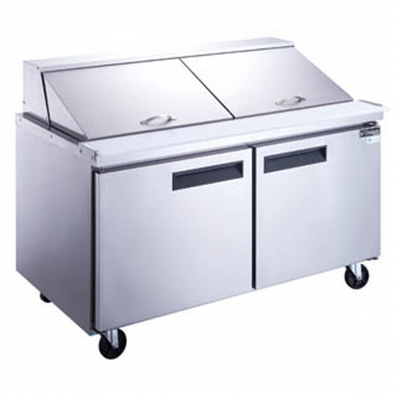 Dukers Appliance Co DSP60-24M-S2 Mega Top Refrigerated Unit w/ 2 Solid Doors, (24) 1/6 Pans