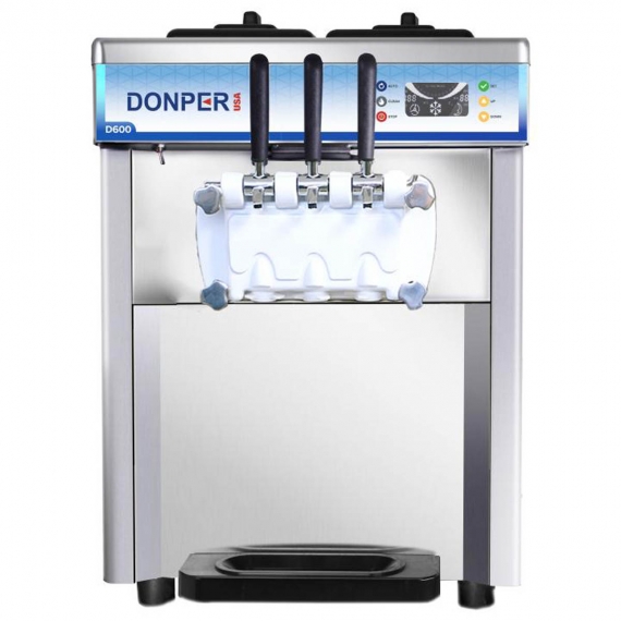 Donper USA D600 Countertop Two Flavor Soft Serve Machine, (2) 5.8 qt.