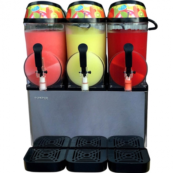 Donper USA XC336 Commercial Frozen Slushy & Granita Beverage Machine, Triple 3.2 gallon Bowl