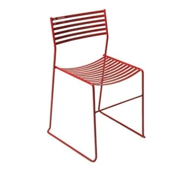emu 27 Aero Outdoor Stacking Side Chair w/ Slat Steel Pattern Seat & Back