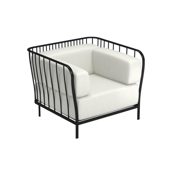 emu 1080 Cannolè Lounge Armchair, Steel Wire Back & Steel Seat - Indoor/Outdoor
