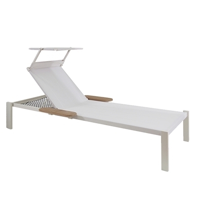 emu 295 Shine Outdoor Stackable Chaise Lounge w/ Texplast Fabric Back & Seat