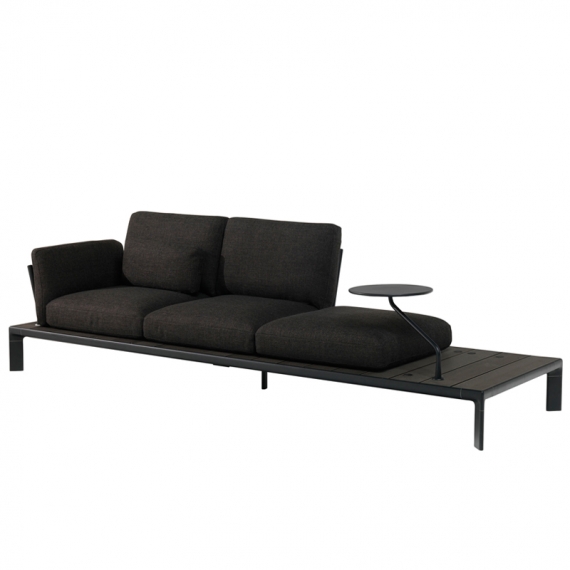 emu 765B Tami Lounge Sofa w/ Slatted Bamboo & Aluminum Base Frame - Indoor/Outdoor
