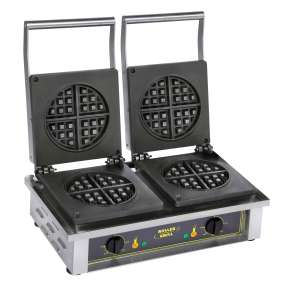 Equipex GED75 Double Classic Belgian Waffle Baker w/ Cast Iron Grids, 3300W