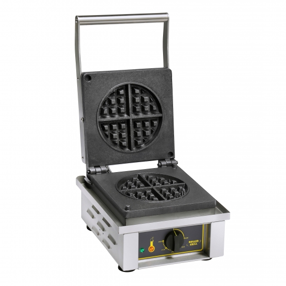 Equipex GES75/1 Single Classic Belgian Waffle Baker, Cast Iron Plates- Heavy Duty Top Plate