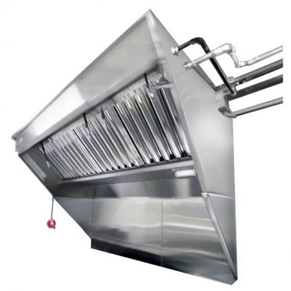 HoodMart LBOX-AV10C-KF 10' Integrated Exhaust Low Box Concession, Double Exhaust Louver