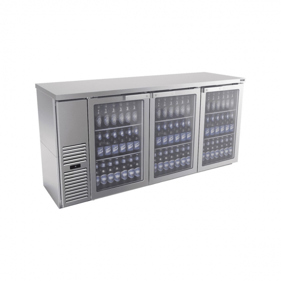 Fagor Refrigeration FBB-24-72GS Refrigerated Back Bar Cabinet w/ 3 Glass Doors, 6 Shelves