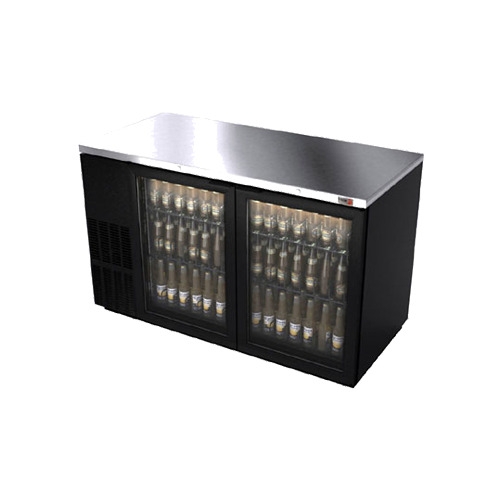 Fagor Refrigeration FBB-59G-N Refrigerated Back Bar Cabinet w/ 2 Glass Doors, 4 Shelves, 2 Rails