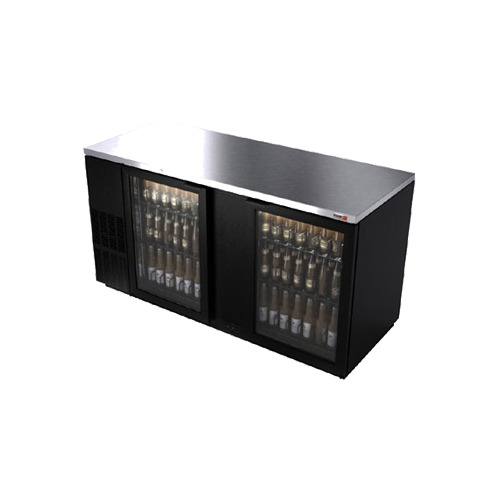 Fagor Refrigeration FBB-69G-N Refrigerated Back Bar Cabinet w/ 2 Glass Doors, 4 Shelves, 2 Rails