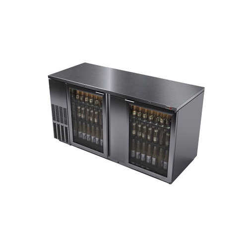 Fagor Refrigeration FBB-69GS-N Refrigerated Back Bar Cabinet w/ 2 Glass Doors, 4 Shelves, 2 Rails