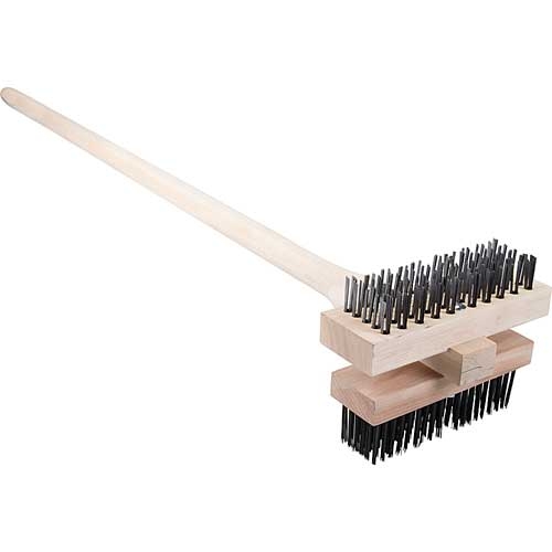 FMP 133-1808 Grill Brush, double, wood handle
