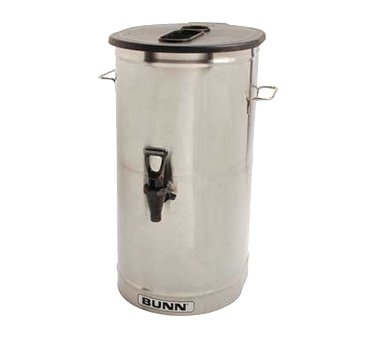 Bunn 34100.0002 TDO-4 4 Gallon Round Stainless Steel Iced Tea Dispenser with Brew-Through Lid