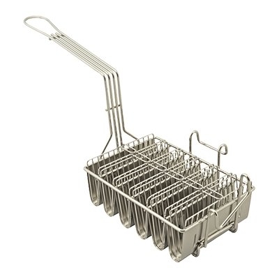 FMP 226-1040 Nickel-Plated Steel Taco Shell Basket w/ Removable Wire Inserts, 6 Shells Per Load
