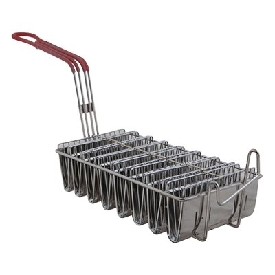 FMP 226-1096 Nickel-Plated Steel Taco Shell Basket w/ Front Hook, Up To 8 Shells Per Load