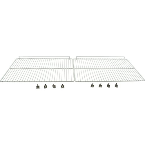 FMP 232-1122 White Epoxy-Coated Refrigeration Shelf Kit w/ 2 Shelves & 8 Clips, 23