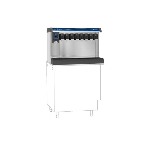 Follett VU155B8LL Ice and Beverage Dispenser with 8 Drink Valves,  Left Side Ice Dispense- 150 lb Storage 