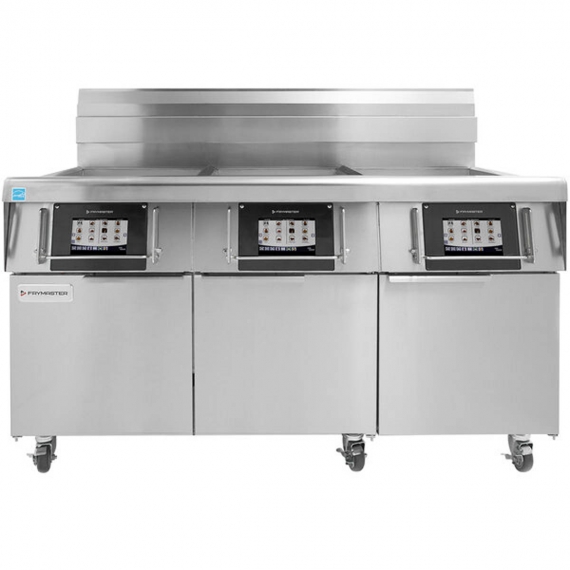 Frymaster 3FQG60T Multiple Battery Gas Fryer w/ (3) 63-lb Frypots, Built-In Automatic Filtration