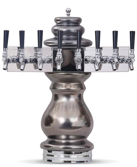 Glastender BM-4-PB Braumeister Draft Dispensing Tower w/ 4 Faucets, Air Cooled, Brass Finish