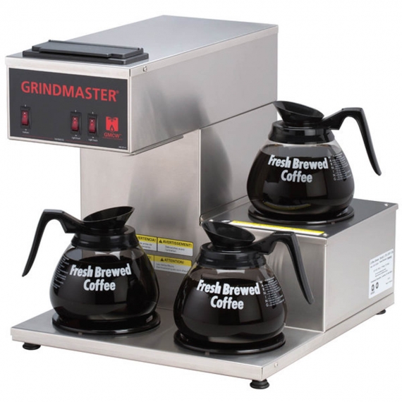 Grindmaster CPO-3RP-15A Pourover Coffee Brewer for Decanters w/ 3 Warmers, 1.3-Gal Capacity