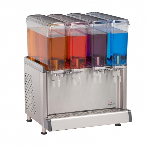 Crathco® CS-4E-16 (BPA FREE) Simplicity® Bubbler® Mini-Quad Pre-Mix Cold Beverage Dispenser