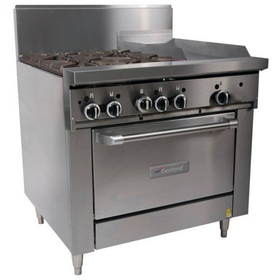 New 36 Range 12 Griddle 4 Burners 1 Full Oven Stove Salamander Top  Natural Gas Free Shipping
