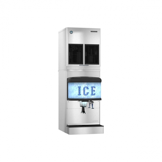 Hoshizaki FD-650MWJ-C/DM-4420N/HS-5330 Water-Cooled Nugget 622 lbs Ice Maker with Ice Dispenser 200 lbs Storage