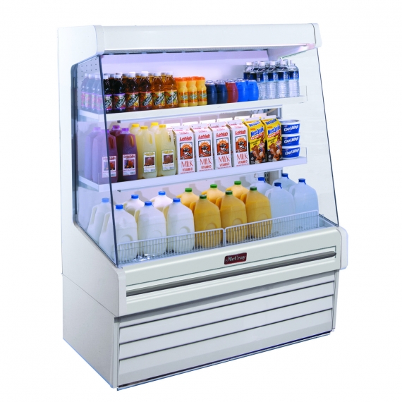 Howard-McCray R-OD30E-3L-S-LED 39'' Vertical Open Air Dairy Merchandiser, Stainless Steel, Remote Refrigeration, 2 Shelves, w/ LED Lighting