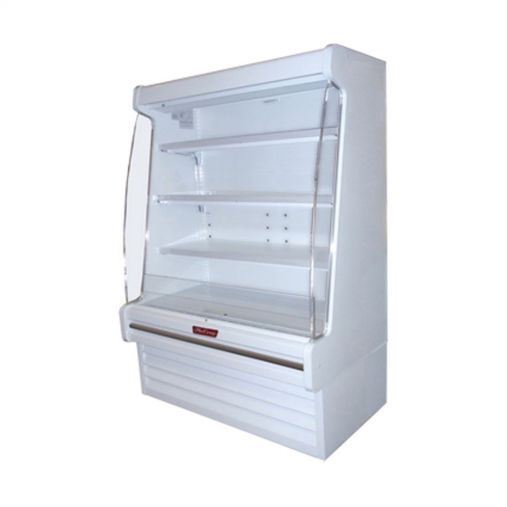 Howard-McCray R-OD35E-3S-LED 39'' Vertical Dairy Open Air Merchandiser in White, Remote Refrigeration, 4 Shelves, w/ LED Lighting, Sloped End Panels