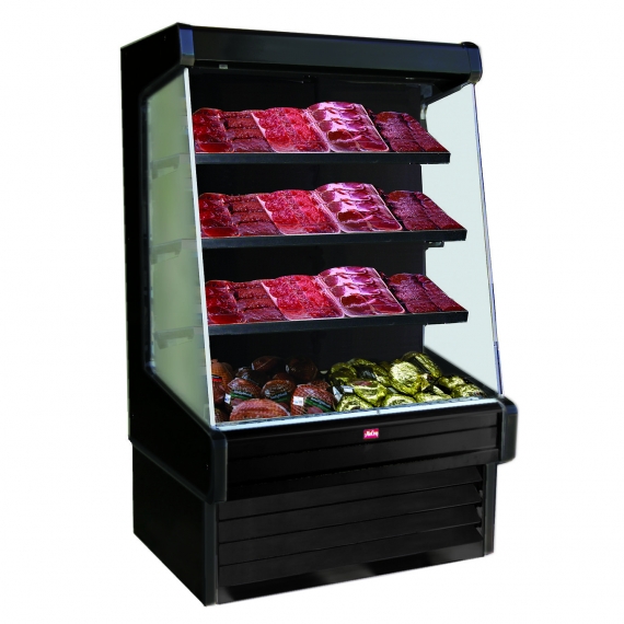 Howard-McCray R-OM30E-12-B-LED 147'' Vertical Meat Open Air Merhandiser in Black, Remote Refrigeration, 3 Shelves, w/ LED Lighting 