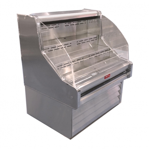 Howard-McCray R-OS35E-3C-S 39'' Horizontal Curved Open Impluse Merchandiser, Stainless Steel, Remote Refrigeration, 2 Shelves