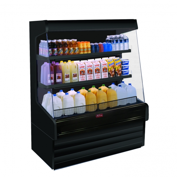 Howard-McCray SC-OD30E-3L-B-LED 39'' Vertical Dairy Open Air Merchandiser in Black, Self-Contained, 2 Shelves, w/ LED Lighting