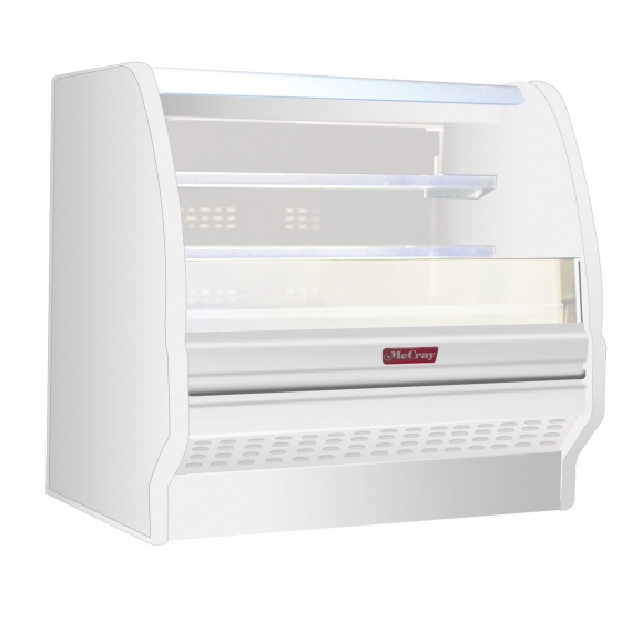 Howard-McCray SC-OD40E-3L-LED 39'' Horizontal Dairy Curved End Open Merchandiser in White, Self-Contained, 2 Shelves w/ LED Ligting